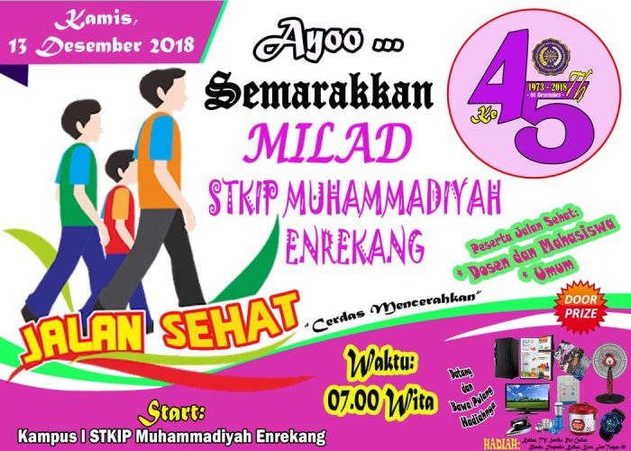 Semarakkan Milad 45, STKIP Muhammadiyah Enrekang Gelar Jalan sehat