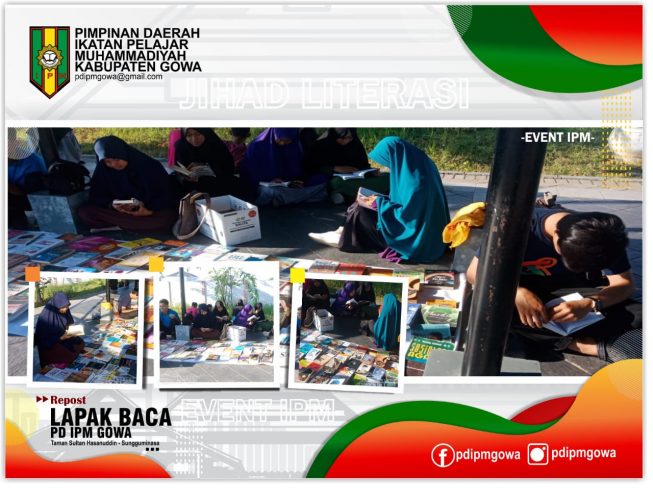 Gaungkan Literasi, IPM Gowa Buka Lapak Buku di Lapangan Sultan Hasanuddin