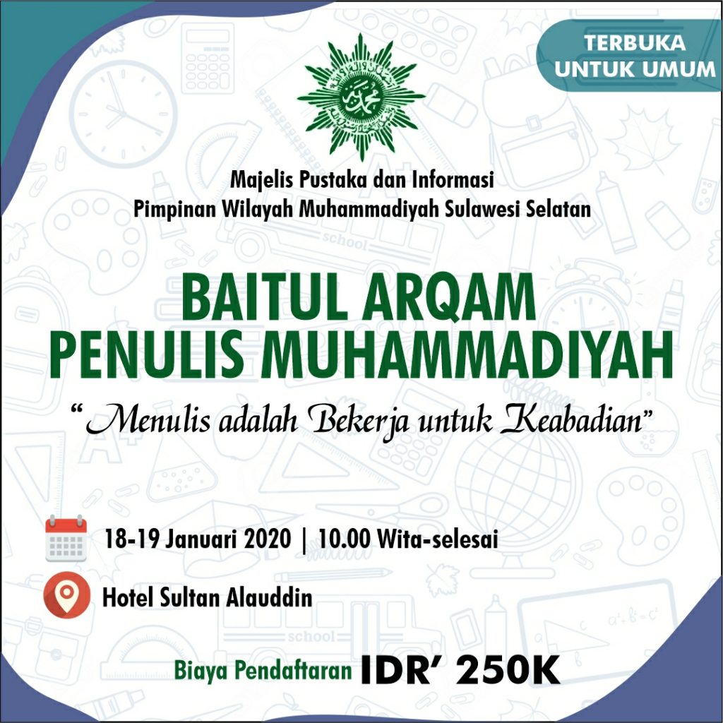 Besok, MPI Sulsel Gelar Baitul Arqam Penulis Muhammadiyah