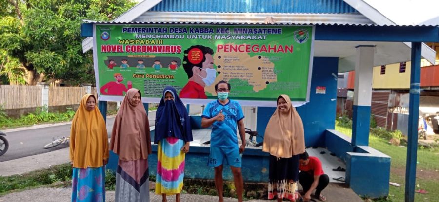 Cegah Covid-19 mewabah, Desa Kabba Pangkep Giat Lakukan Sterilisasi dan Sosialisasi.