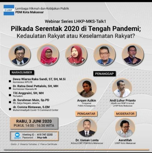 Webinar LHKP Sukses Digelar, Jadwal Pilkada Serentak Sebaiknya Ditunda Dulu Demi Keselamatan Rakyat