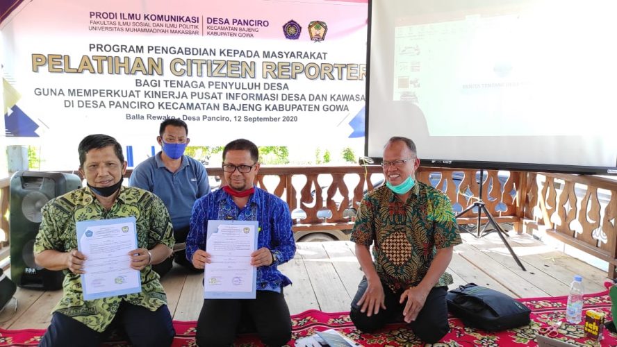 Prodi Ilmu Komunikasi Unismuh-Kades Panciro Tandatangani MoU Program Pelatihan Citizen Reporter