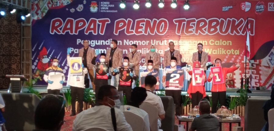 Rapat Pleno Terbuka, KPU Makassar Tetapkan Nomor Urut Paslon Pilawali Makassar