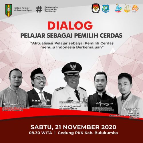 Bekerjasama KPU Bulukumba, IPM Bulukumba, Bantaeng, dan Jeneponto Gelar Dialog Bertajuk Pelajar Sebagai Pemilih Cerdas