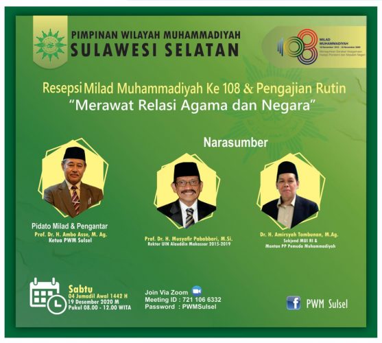 Peringati Milad ke-108, PW Muhammadiyah Sulsel Angkat Tema Merawat Agama dan Negara