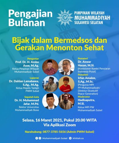 Pengajian Muhammadiyah Sulsel Bakal Sorot Tayangan Televisi dan Konten Medsos