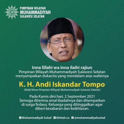 Innalillah, K.H. Iskandar Tompo Berpulang, Muhammadiyah Berduka