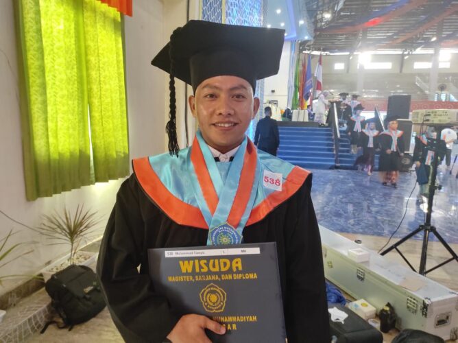 Tamyiz, Pengurus Taman Unismuh Raih Gelar Magister dengan IPK Fantastis