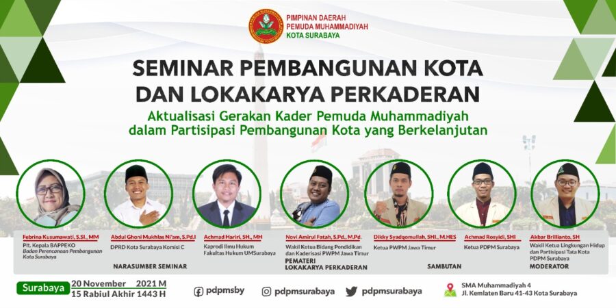 Pemuda Muhammadiyah Surabaya Gelar Seminar Pembangunan Kota dan Lokakarya Perkaderan