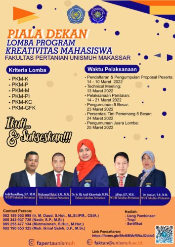 Targetkan Lolos PIMNAS, Fakultas Pertanian Gelar Lomba PKM 5 Bidang