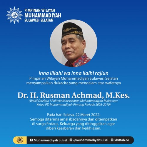 Rusman Achmad yang Tegas, Sang Muhammadiyah Tulen itu Telah Tiada