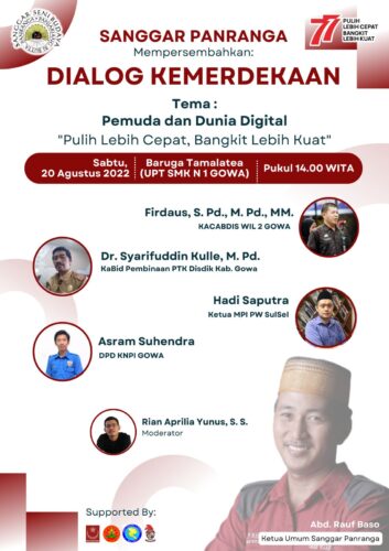 Besok, Sanggar Panranga Gowa Ajak Masyarakat Ikuti Dialog Kemerdekaan di Baruga Tamalanrea