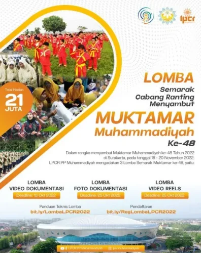 Ayo Ikuti Lomba Semarak Muktamar 48 yang Dihelat LPCR PP Muhammadiyah, Raih Hadiah Jutaan Rupiah!