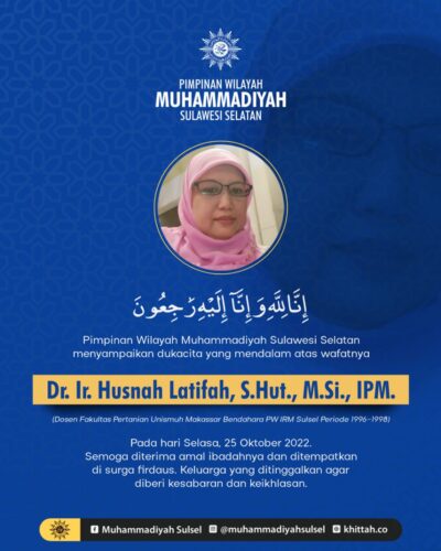 Duka Mendalam Muhammadiyah Sulsel atas Berpulangnya Husnah Latifah Iskandar