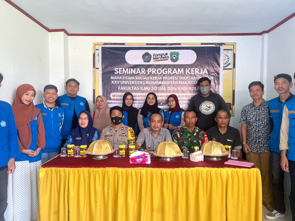 Seminar Proker KKP 2022 FISIP Unismuh Makassar Kompak Dihadiri Tripika Kelurahan Bontoa Pangkep