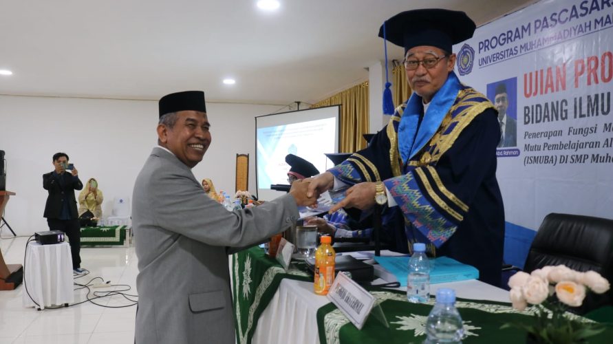 Raih Doktor, Ketua MPK PWM Sulsel Ungkap Fungsi Manajemen yang Buat SMP Muhammadiyah 1 Unggul