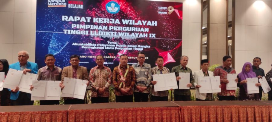 Rakerwil Pimpinan Perguruan Tinggi LLDIKTI Wilayah IX, Unismuh Makassar Tandatangani MoU dengan Ombudsman RI