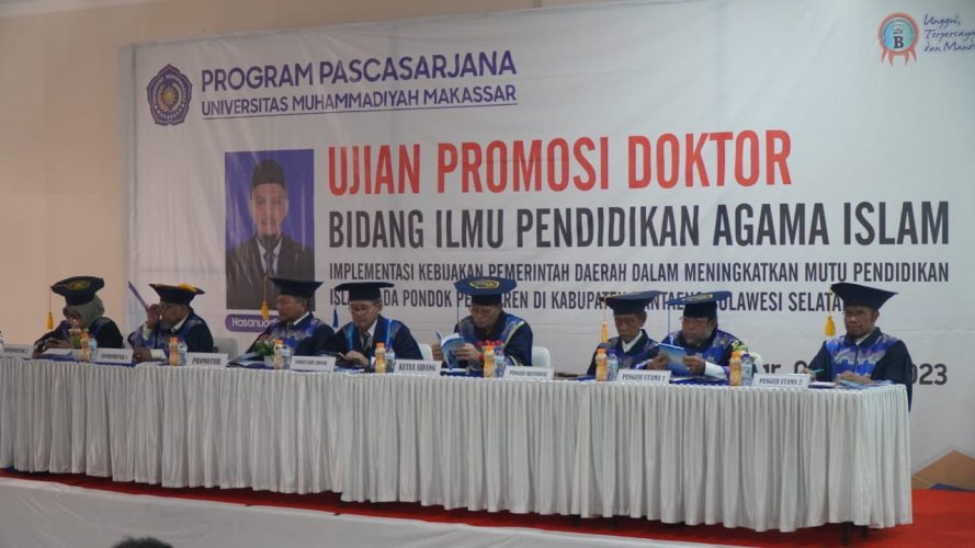 Sekretaris Muhammadiyah Bantaeng Jalani Sidang Promosi Doktor di Unismuh, Kaji Kebijakan Pemda untuk Pesantren
