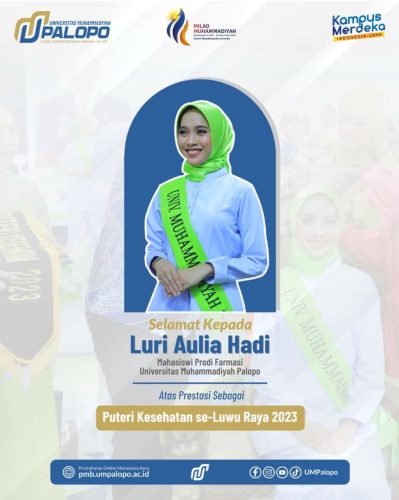 Luri Aulia Hadi, Mahasiswi Prodi Farmasi UM Palopo Terpilih Sebagai Puteri Kesehatan Luwu Raya Tahun 2023