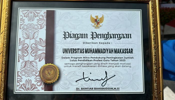 Komitmen PPG FKIP Unismuh Makassar Tingkatkan Kualitas Guru Diakui, Raih Penghargaan Mitra Pendidikan