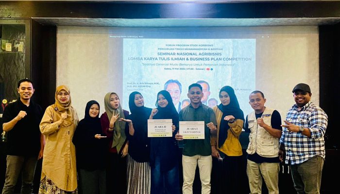 Mahasiswa Agribisnis Unismuh Makassar Raih Juara Pertama LKTI Tingkat Nasional FOPSAMU di Yogyakarta