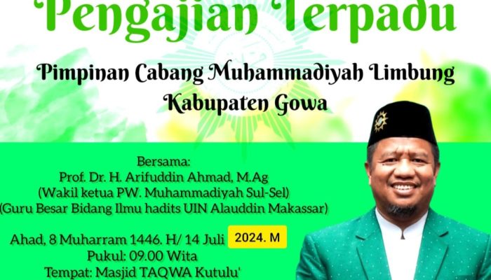 Narasumber Pengajian PCM Limbung, Prof Arifuddin Ahmad Dorong Penerapan Kalender Hijriyah Global Tunggal