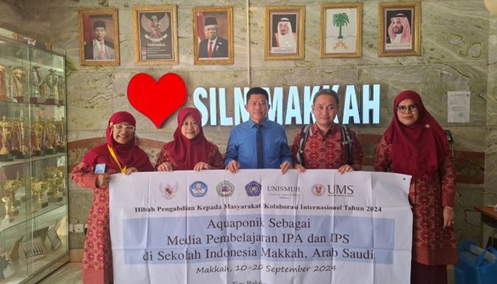 Dosen Unismuh Makassar Sosialisasi Media Belajar Aquaponik di Sekolah Indonesia Makkah