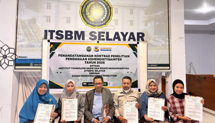Lima Dosen ITSBM Selayar Tandatangani Kontrak Penelitian Kemendikbudristek, Dorong Ekosistem Riset Inovatif Nasional