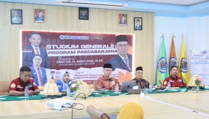 Studium Generale Pascasarjana UIAD Sinjai Hadirkan Ketua PWM Sulsel, Bahas Maqasid Al-Syariah dalam Pendidikan dan Dakwah