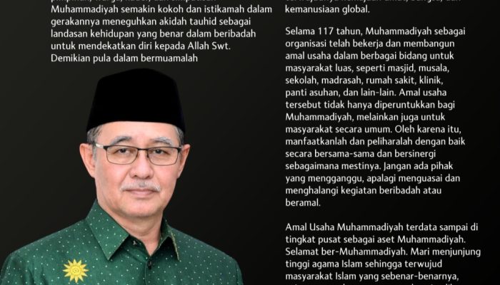 Muhammadiyah Usia 117 Tahun, Prof Ambo Asse Ajak Warga Perkuat Dakwah dan Amal Usaha