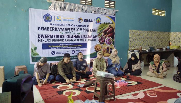 Didanai BIMA Kemdiktisaintek, Dosen Unismuh Dampingi Petani Sapanang Olah Ubi Jalar Jadi Produk Bernilai