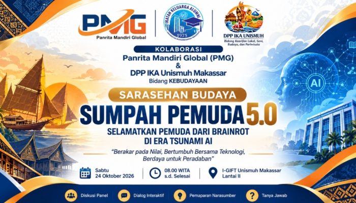 Jelang Sumpah Pemuda 2026, PMG dan DPP IKA Unismuh Makassar Bakal Gelar Sarasehan Budaya, Bahas Ancaman Brainrot di Era AI