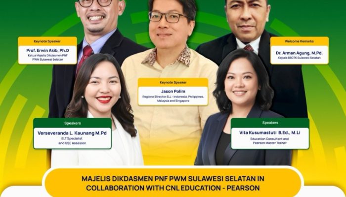 Ratusan Pendidik Siap Bertransformasi: Muhammadiyah Sulsel dan Pearson CNL Gelar Workshop Bahasa Inggris Berstandar Global Besok